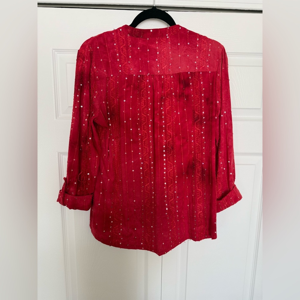 Red Blouse With Bling View 3